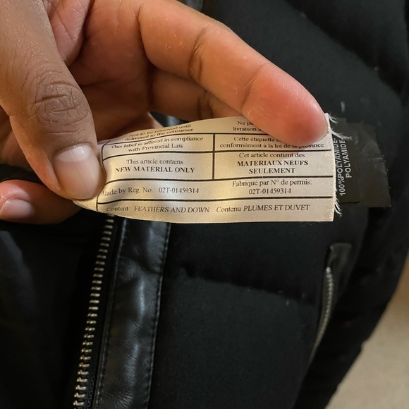 The Kooples Leather Trim Flannel Down Jacket - Picture 3 of 7